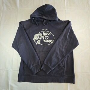 Bass Pro Shop Hoodie Mens Medium Blue Hooded Sweatshirt